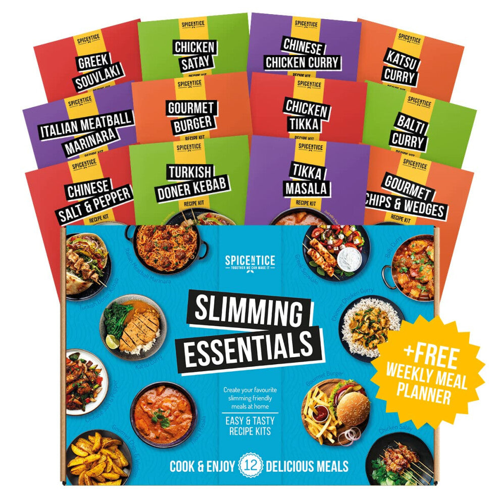 Slimming Essentials - 12 Slimming Friendly Meal Spice Recipe Kits, Made Easy - Free Slimming Food Planner - Premium Spices & Authentic Weight Loss