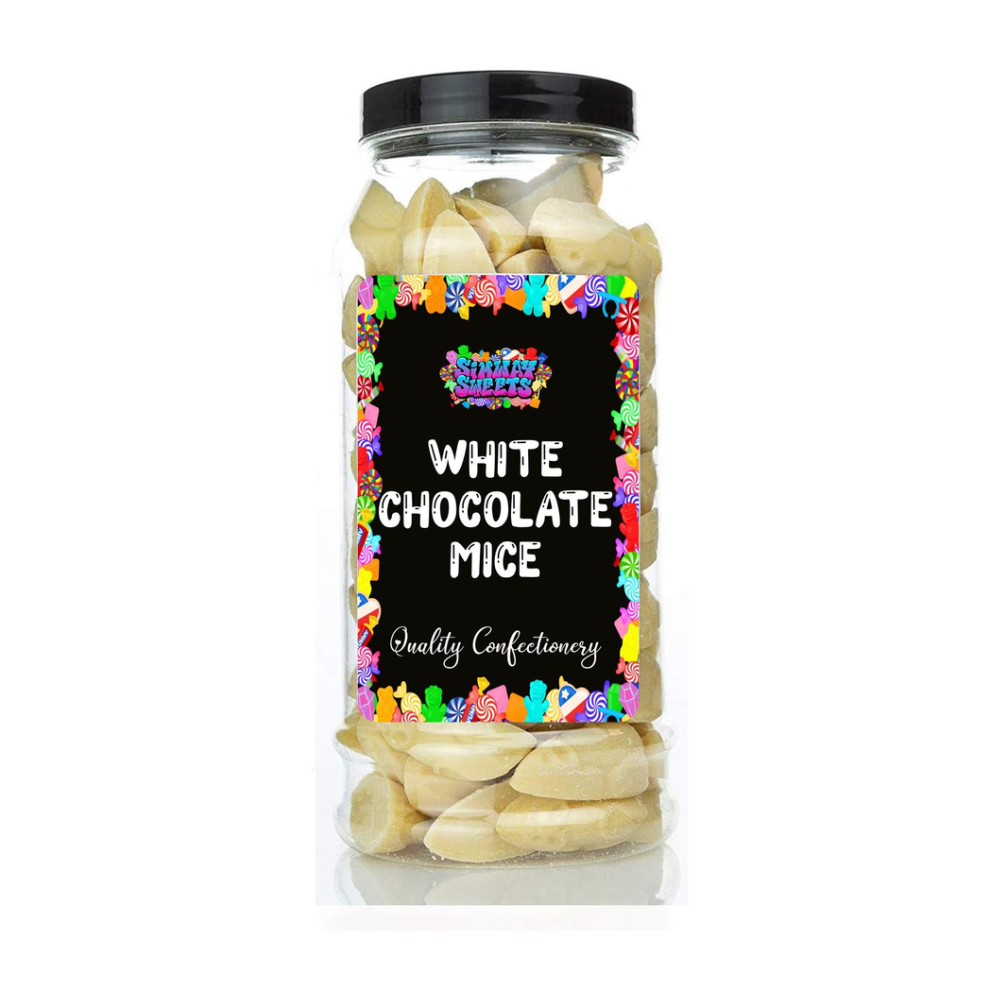 White Chocolate Mice Retro Sweets Gift Jar