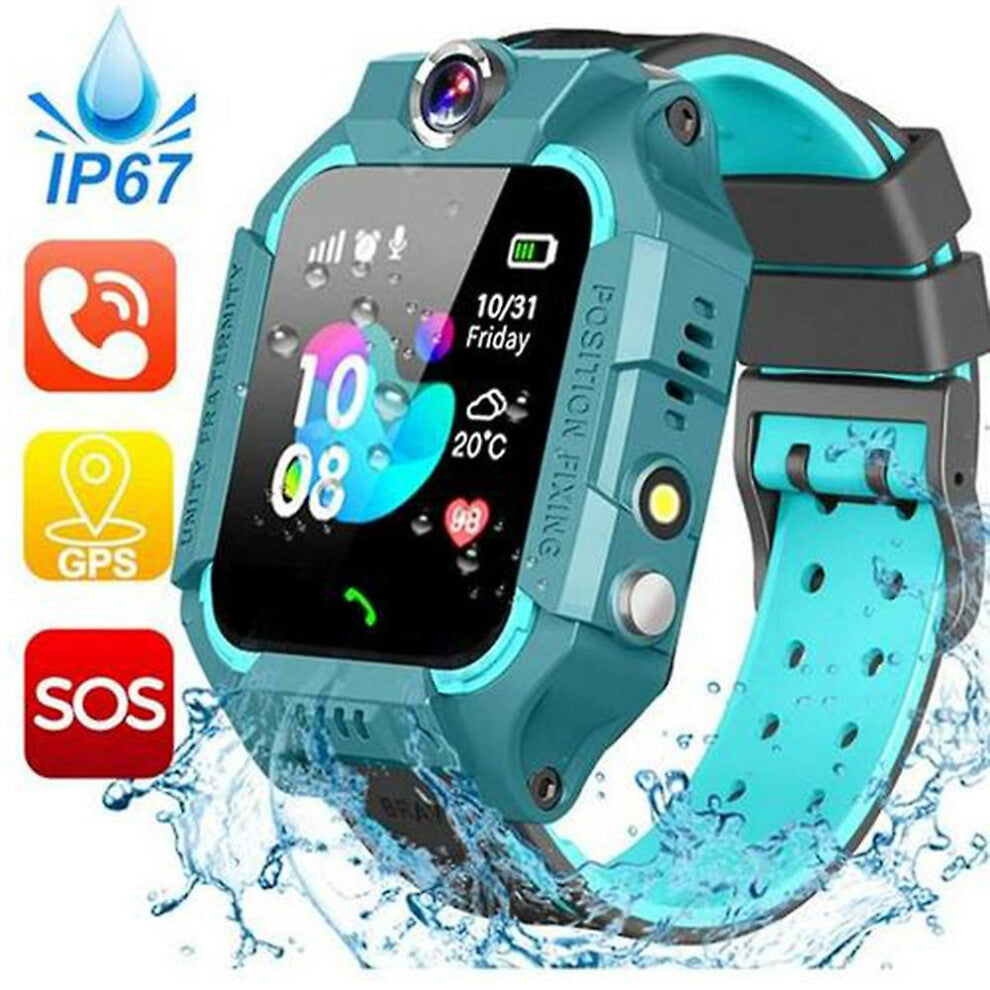 (green) Smart Sport Watch Watch Kids Gps Wifi Voice Call Sos Waterproof Child Smartwatch