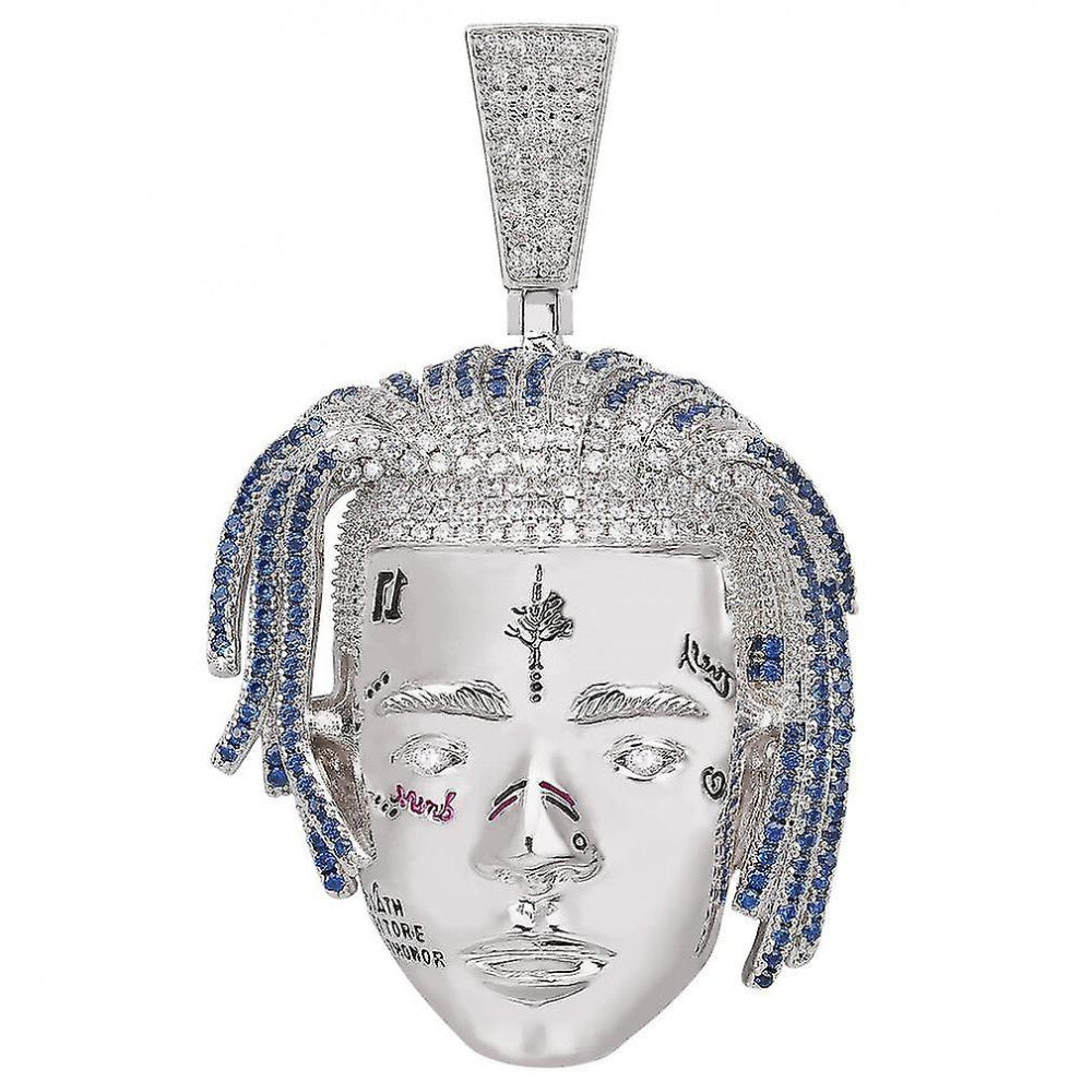 Hip-hop Rap Rapper Necklace Pendant With Rope Chain Bling Cubic Zircon Cool Men  Rock Biker Jewelry Gift