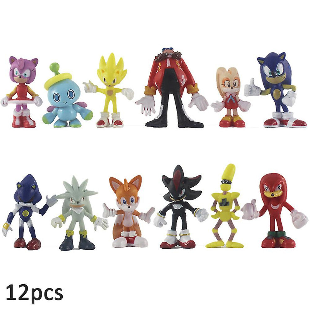 12pcs-set Sonic Action Figures For Kids