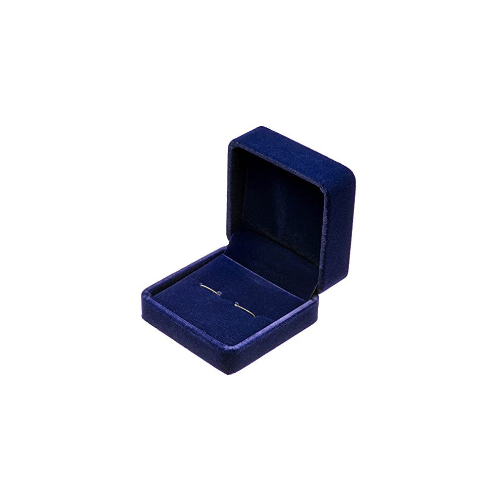 Small Dark Classic Velvet Cufflink Box Case (Blue)