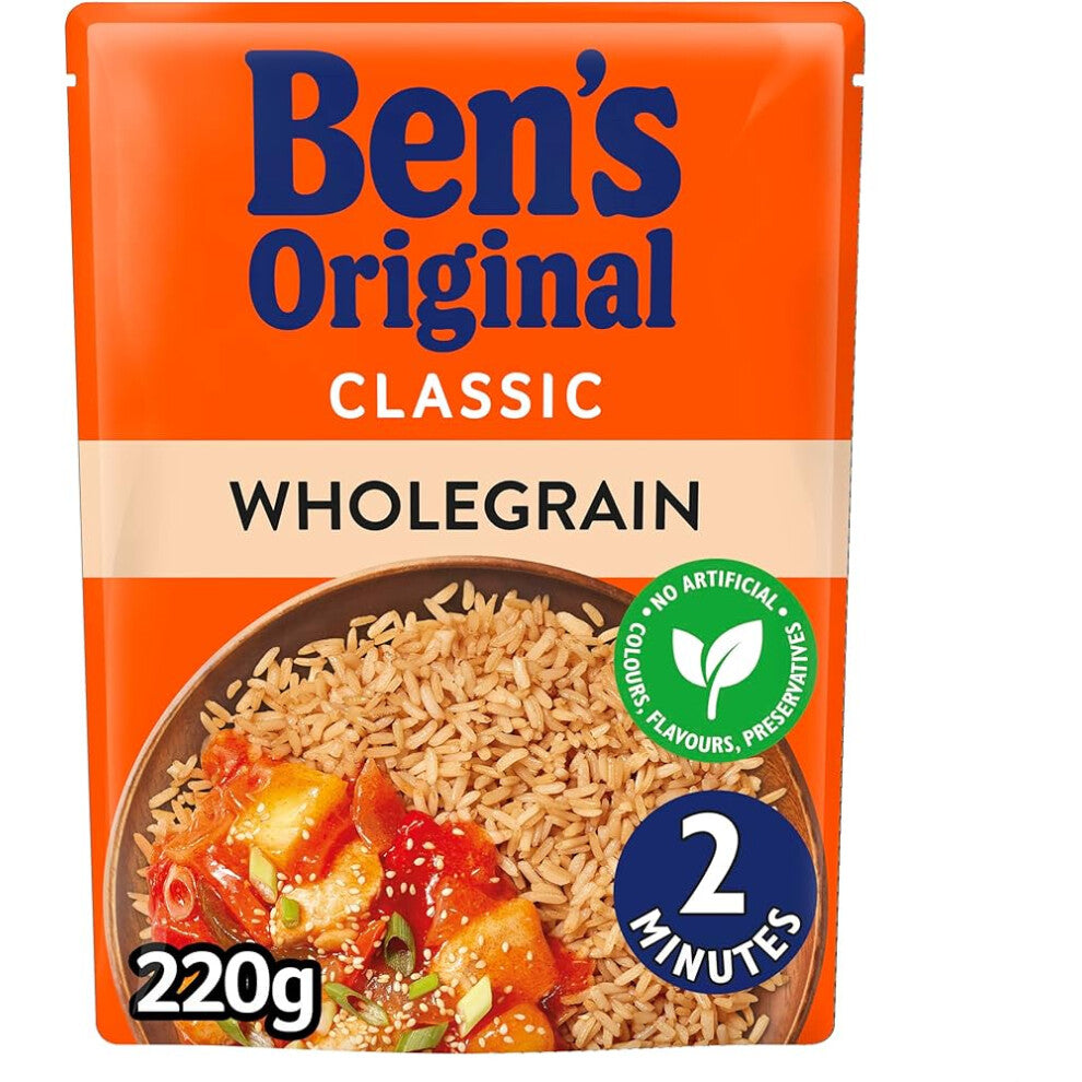 Ben's Original Ready To Heat Wholegrain Rice Easy & Quick 6 X 220g