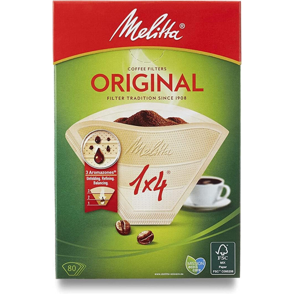 MELITTA Original Size 1x4, 80, Filter Coffee Makers, Brown, Paper