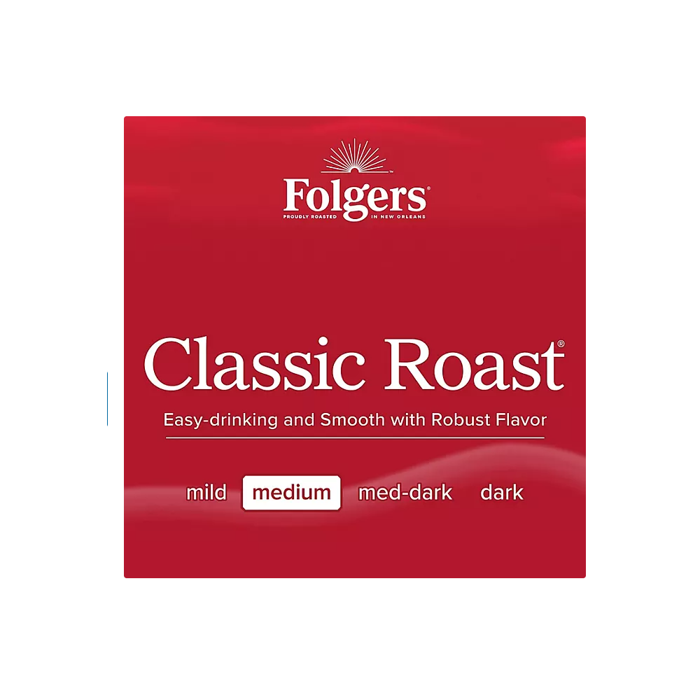 Folgers Classic Medium Roast Ground Coffee, 43.5 oz.