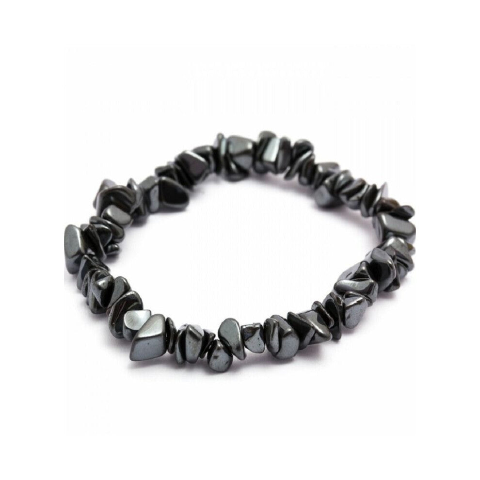 Single Strand Chip Bracelet - Hematite Natural Stone Bracelet Charms Crystal beaded bracelets for women men