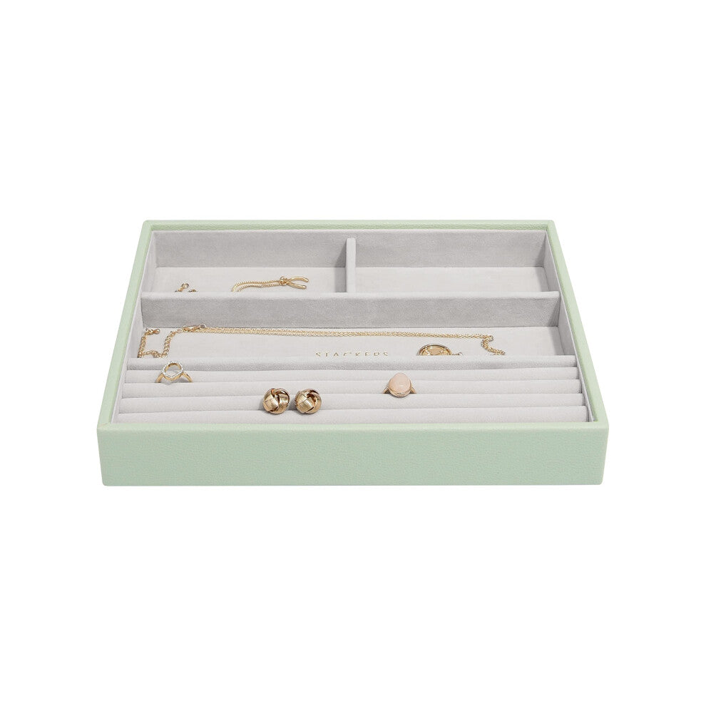 Stackers Sage Green Classic Medium Jewellery Box Ring-Bracelets Layer