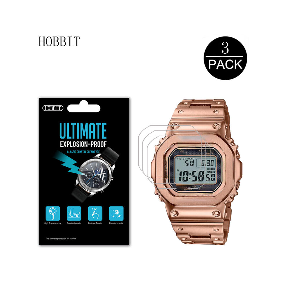 (DW-5600SKGT6) 3Pcs HD Clear PET Film For Casio C-SHOCK GM-5600 GM5600 GW-B5600 GM-S5600 GMW-B5000 DW-5600 Full Coverage Screen Protector Film  Screen