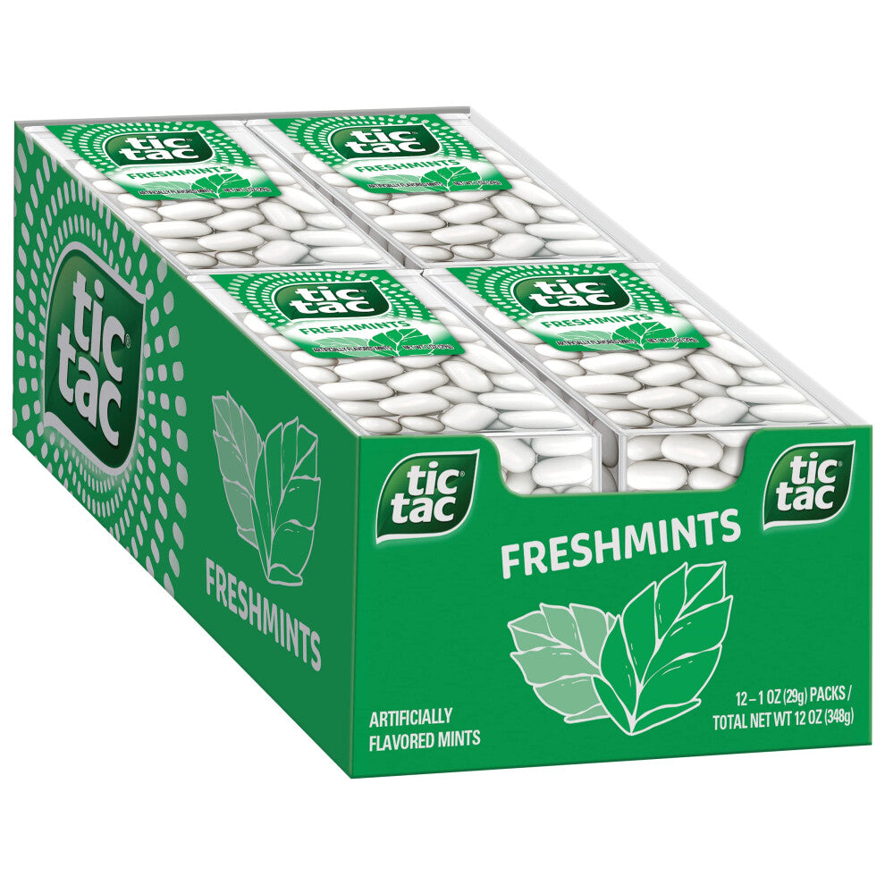 Tic Tac Mints Freshmints 12-Count White Mint | Sugar-Free, Gluten-Free Candy | Product Code 1.00E+13