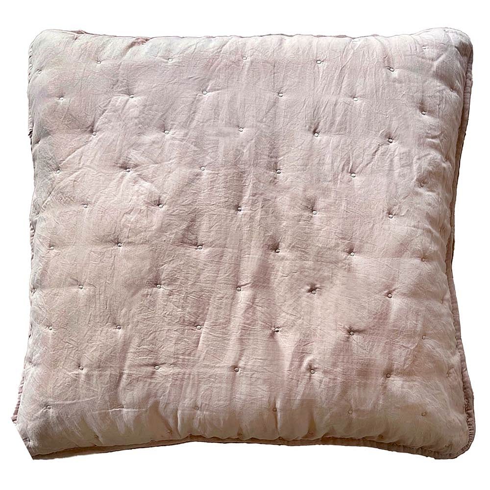 Peachskin Large Quilted Cushion Cover in Petal Pink Matron Inn