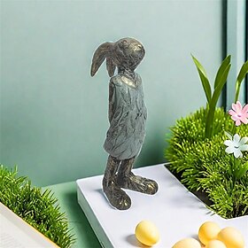 artesanato em resina de coelho – adorável decoração de casa para quarto, armário de vinho, estante, prateleira e decoração de escritório