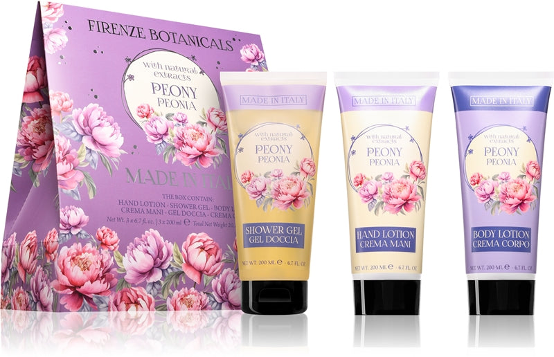 La Florentina Peony Hand Cream, Shower Gel and Body Lotion Gift Set