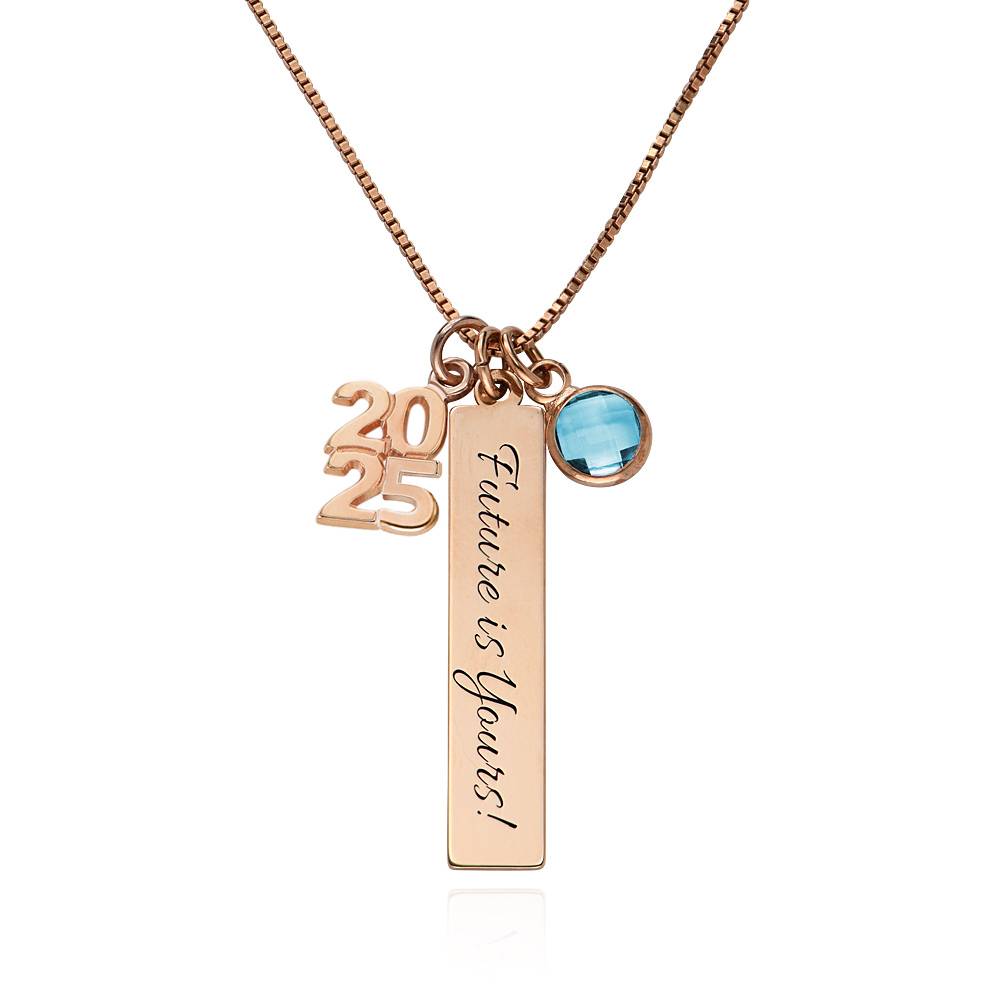 Graduation Charm Necklace in 18ct Rose Gold Plating