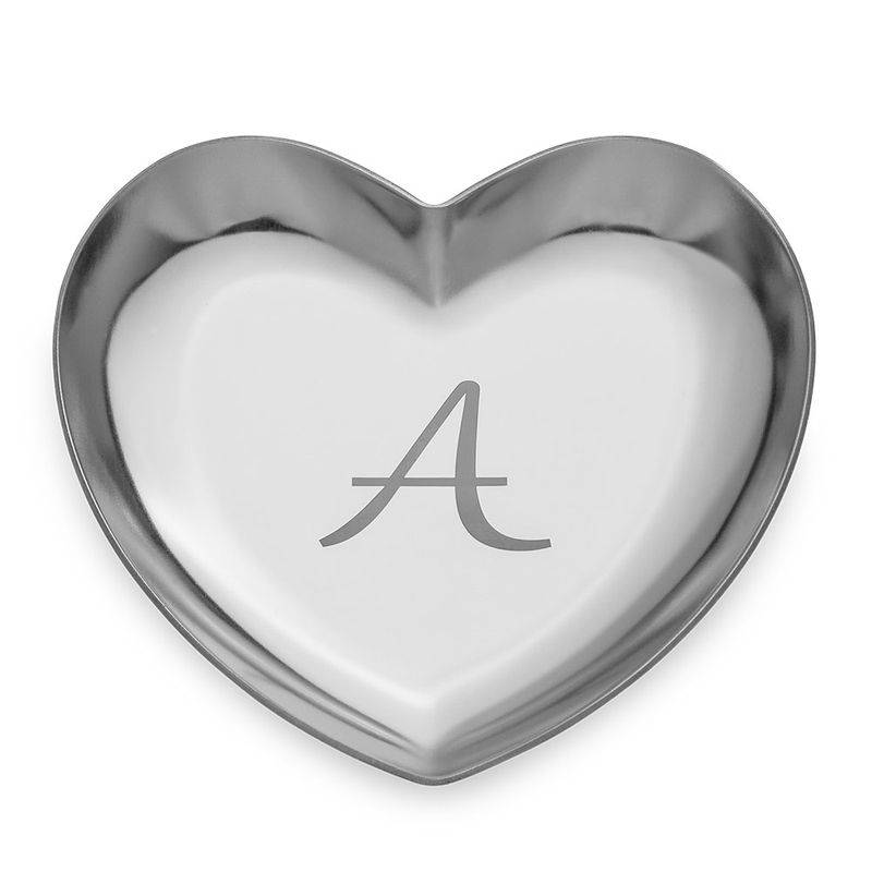 Personalised Heart Jewellery Tray in Silver Colour