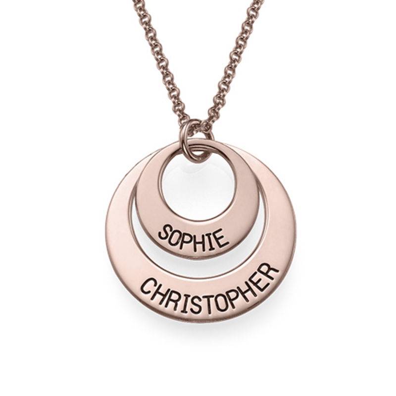 Personalised Jewellery for Mums - Two Disc Necklace in 18ct Rose Gold Plating