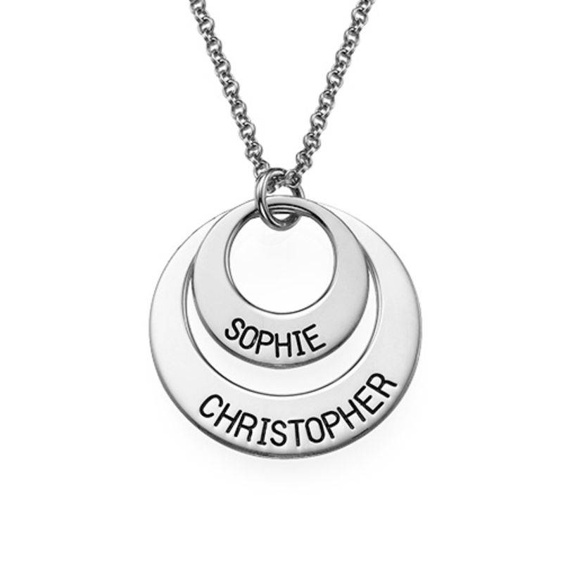 Personalised Jewellery for Mums - Two Disc Necklace in Sterling Silver
