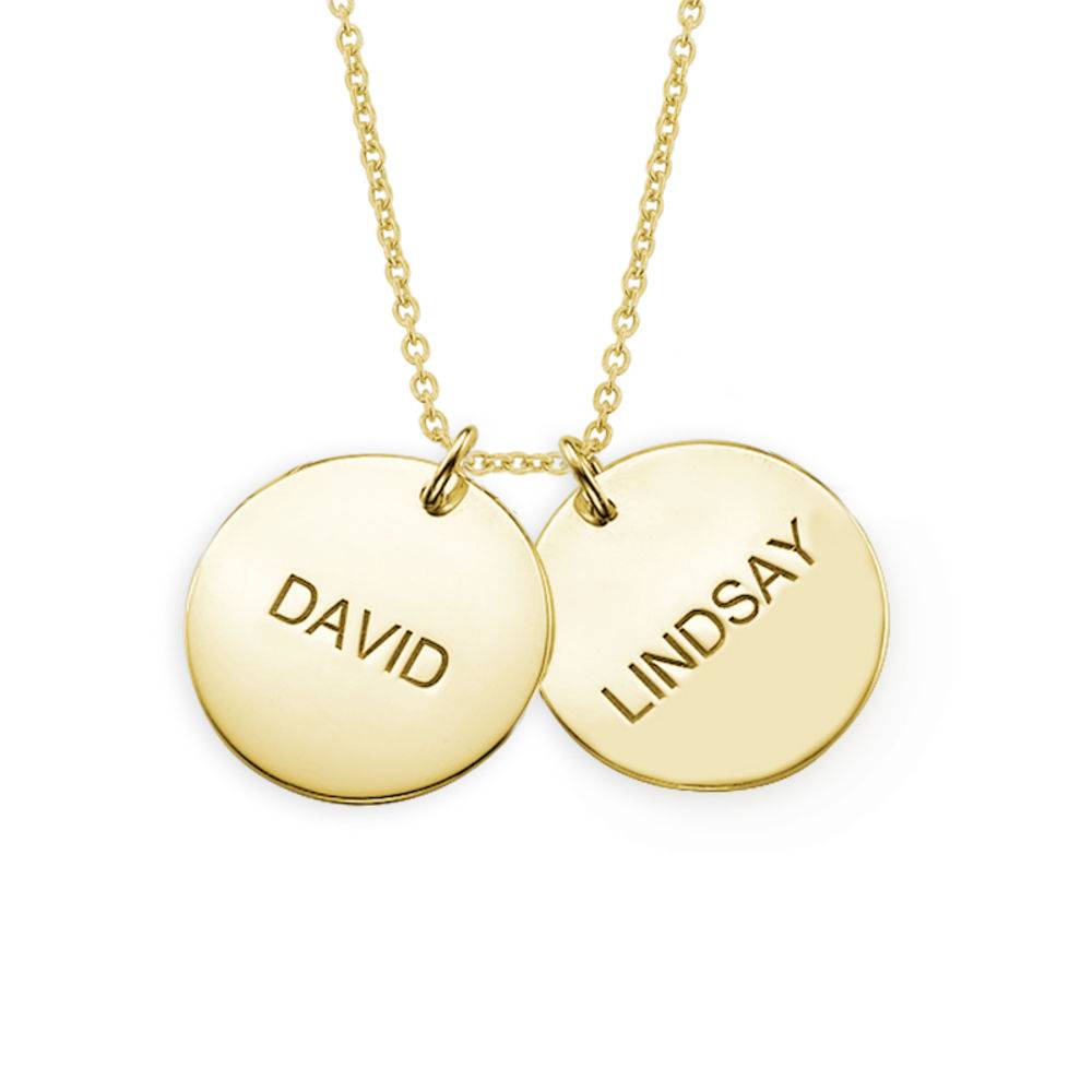 Mother's Jewellery - Personalised Disc Necklace in 18ct Gold Plating
