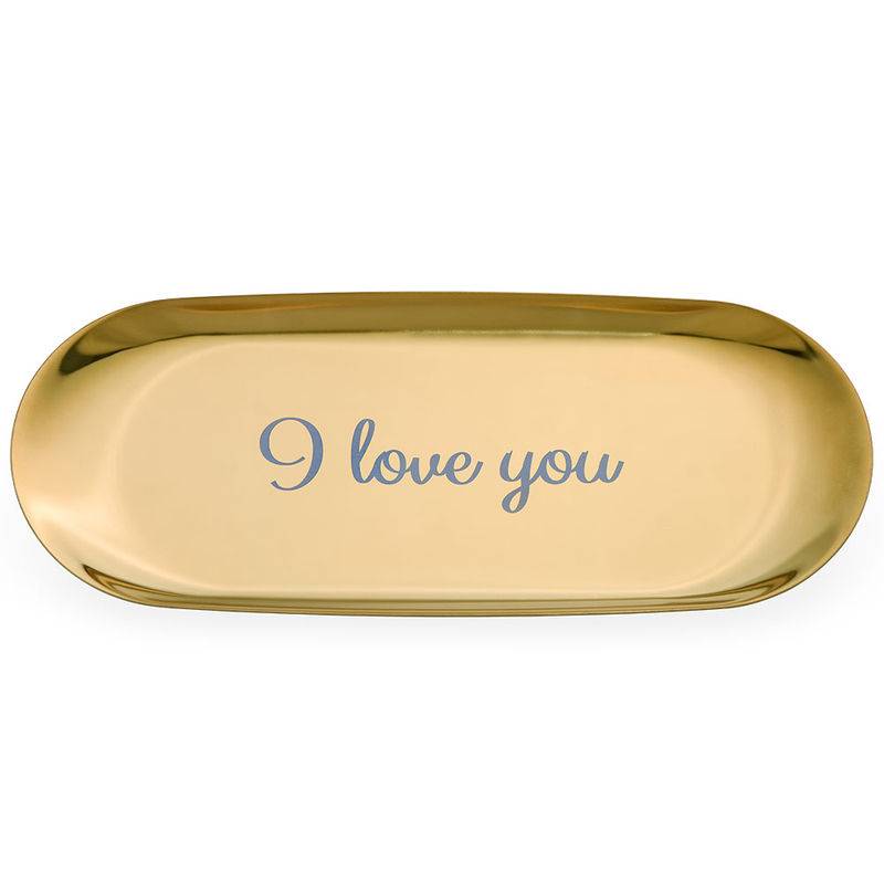 Personalised Oval Jewellery Tray in Gold Colour