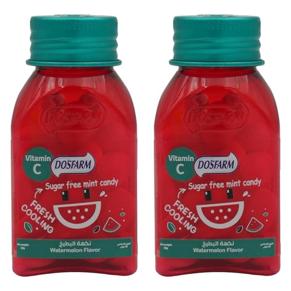 Pack Of 2 Dosfarm Watermelon Sugar-Free Mint Candy 1's - Refreshing Flavor and Calorie-Free Treat