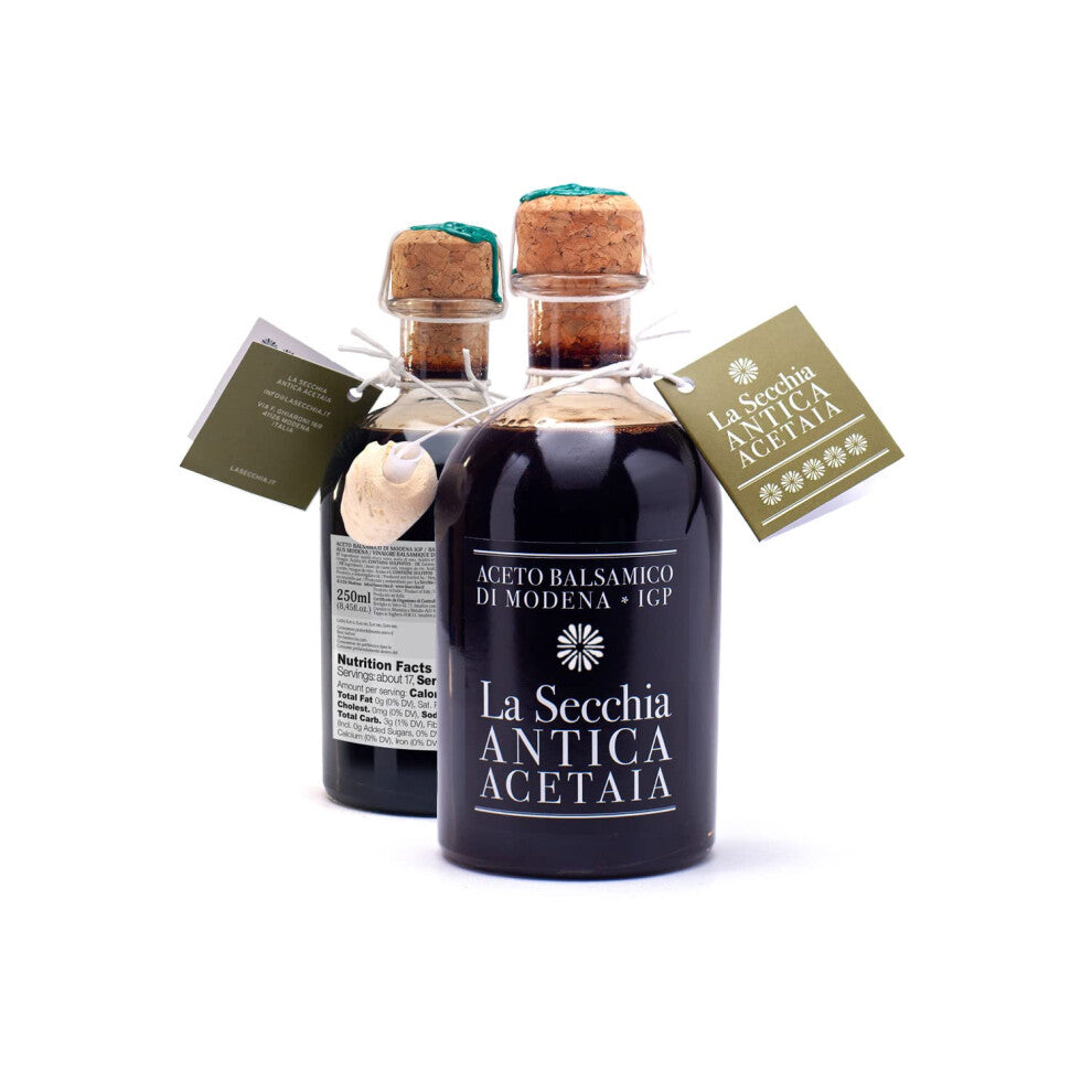 La Secchia - Balsamic Vinegar of Modena IGP "Five Stars", Aged in Small Barrels of Twenty Different Types of Wood, High Density, 250 ml Bottle with