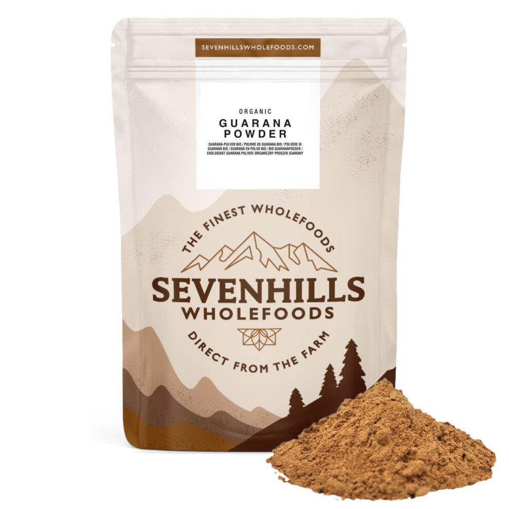 Sevenhills Wholefoods Organic Raw Guarana Powder 1kg, Natural,Plant-Based Energy, Add to Drinks