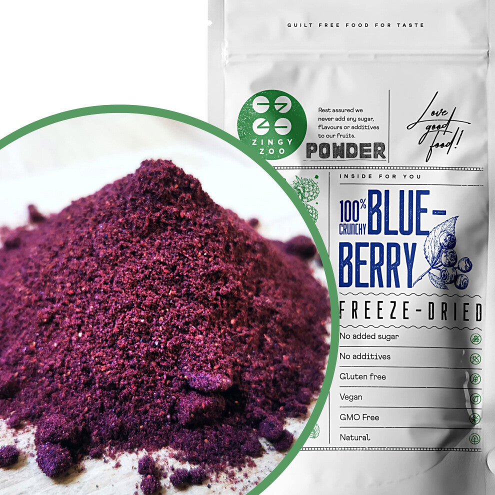 Freeze Dried Wild Blueberry Powder | XL 300g Vaccinium Myrtillus Pure Blueberries Fruit Milled to Bilberry Powder | Make Smoothies Bowls, Superfood
