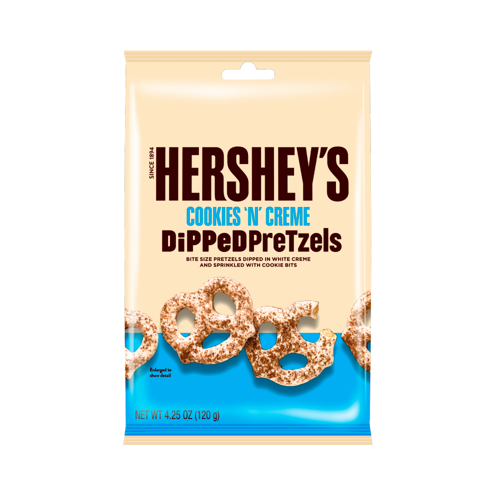 HERSHEY'S Cookies 'n' Creme Dipped Pretzels 120g (Pack of 12)