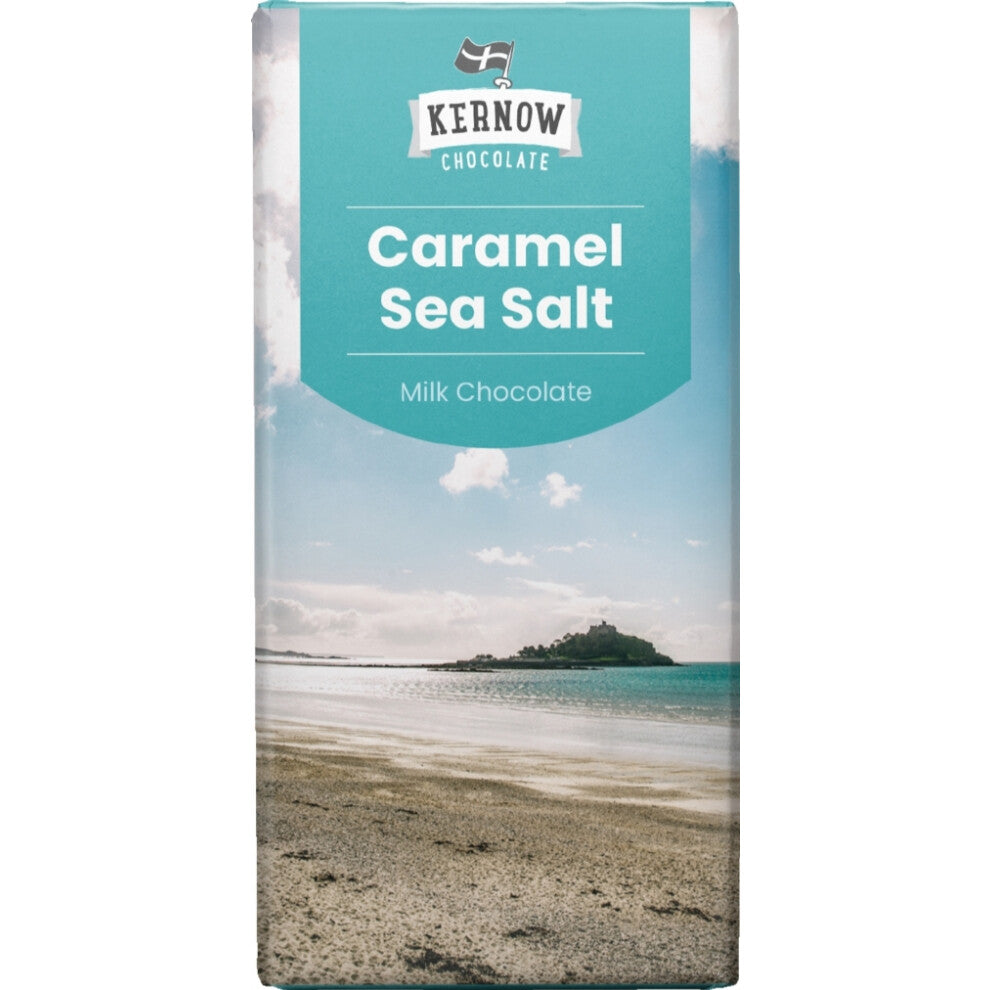 KERNOW Caramel Sea Salt Milk Chocolate Bar 100g (Pack of 20)