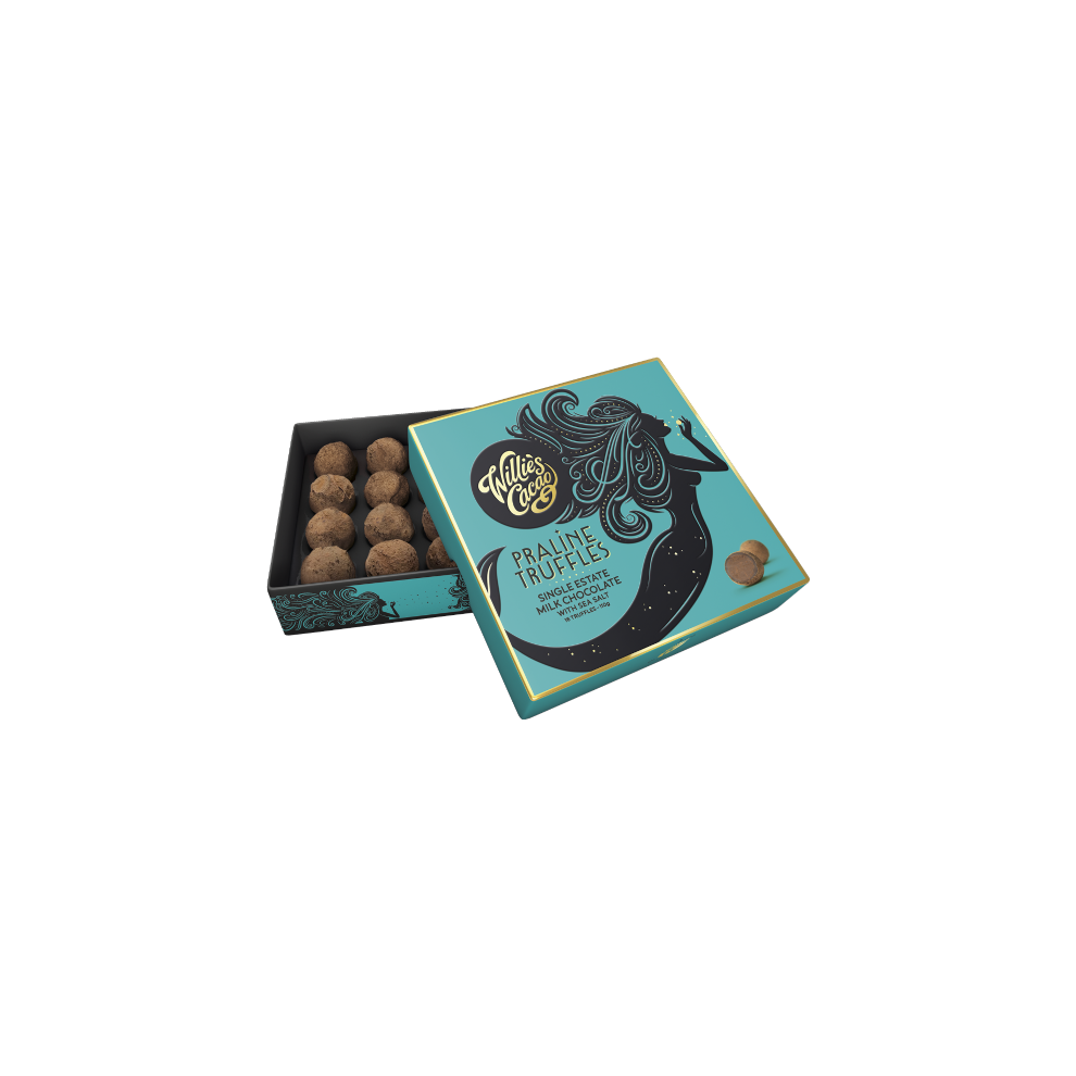 WILLIE'S CACAO Praline Truffles - Milk Choc - Sea Salt 110g (Pack of 6)