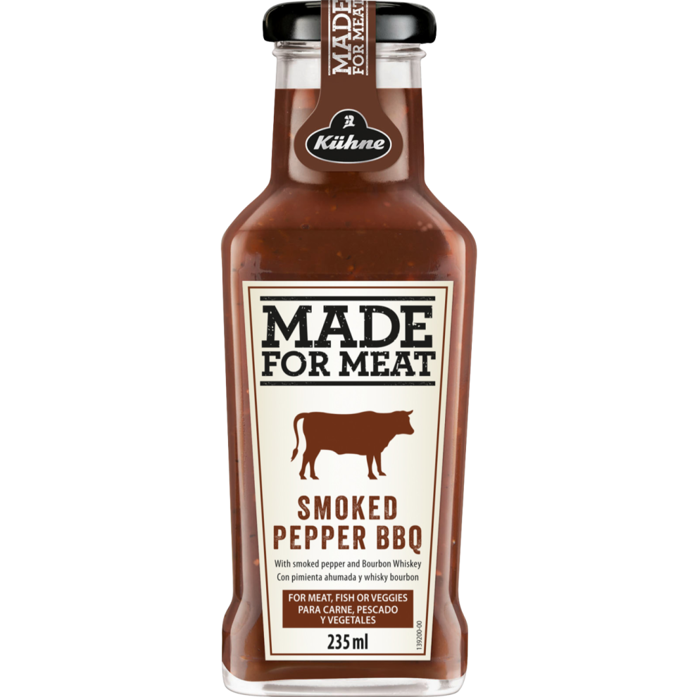 KUHNE Made for Meat - Smoked Pepper BBQ Style Sauce 235ml (Pack of 8)