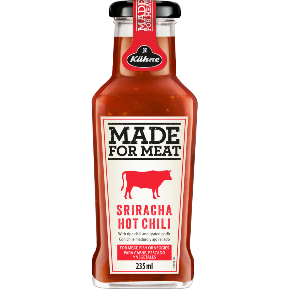 KUHNE Made for Meat - Sriracha Hot Chilli Style Sauce 235ml (Pack of 8)