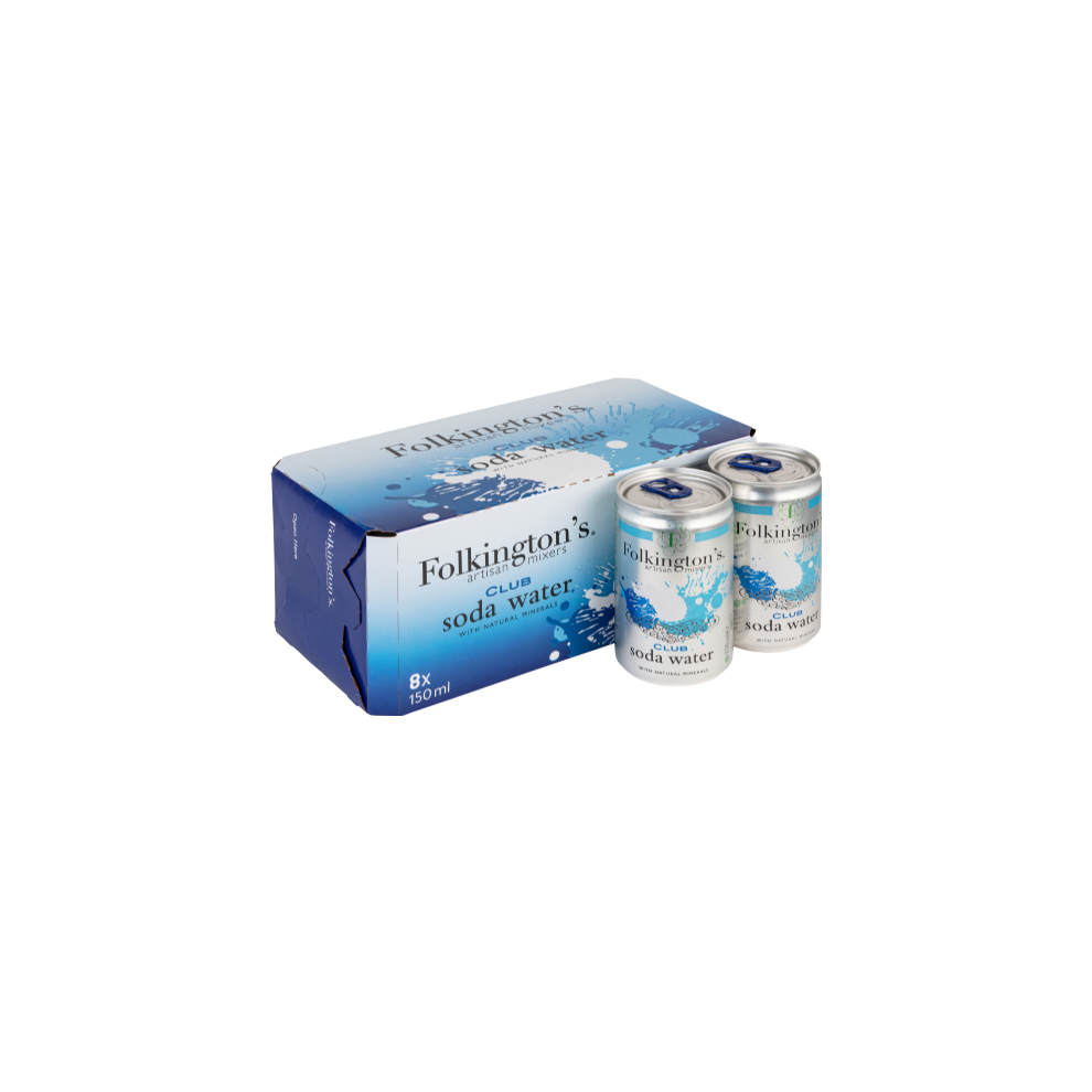 FOLKINGTON'S Club Soda Water (8x150ml) (Pack of 3)