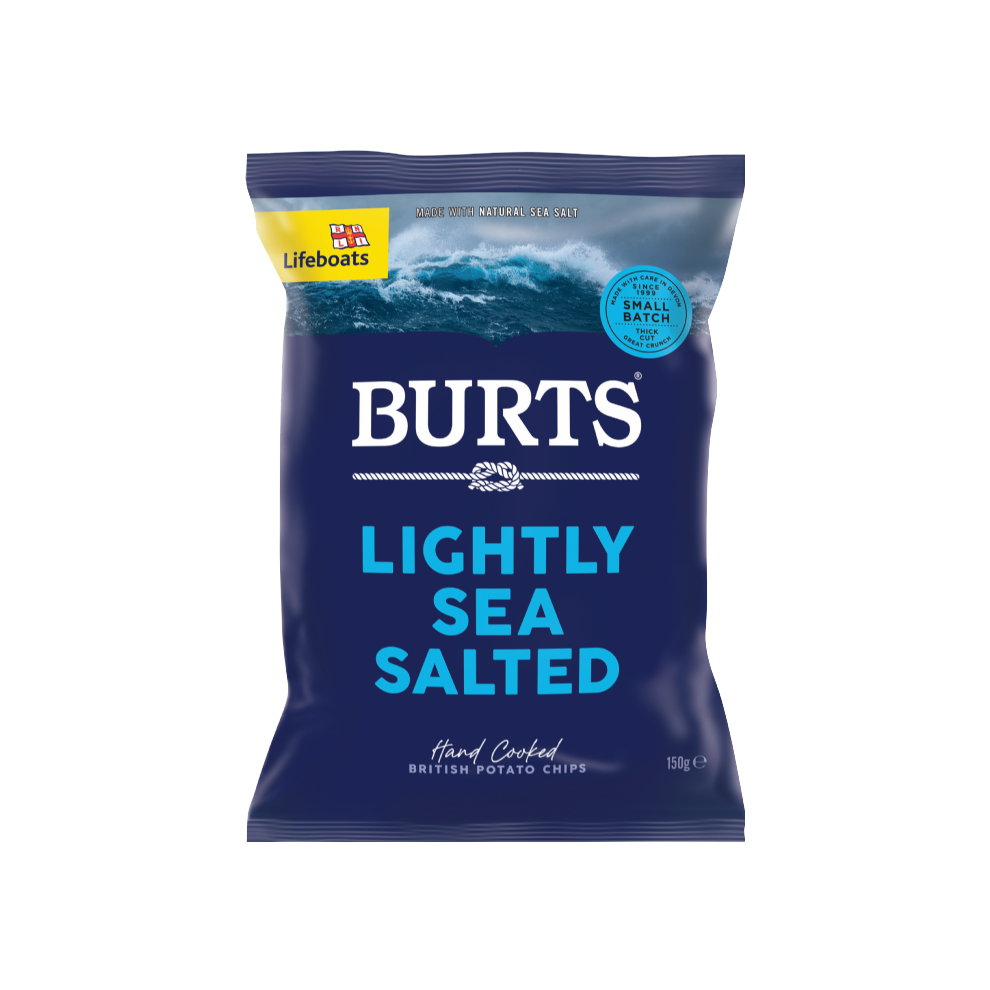 BURTS Potato Chips - Lightly Sea Salted 150g (Pack of 10)