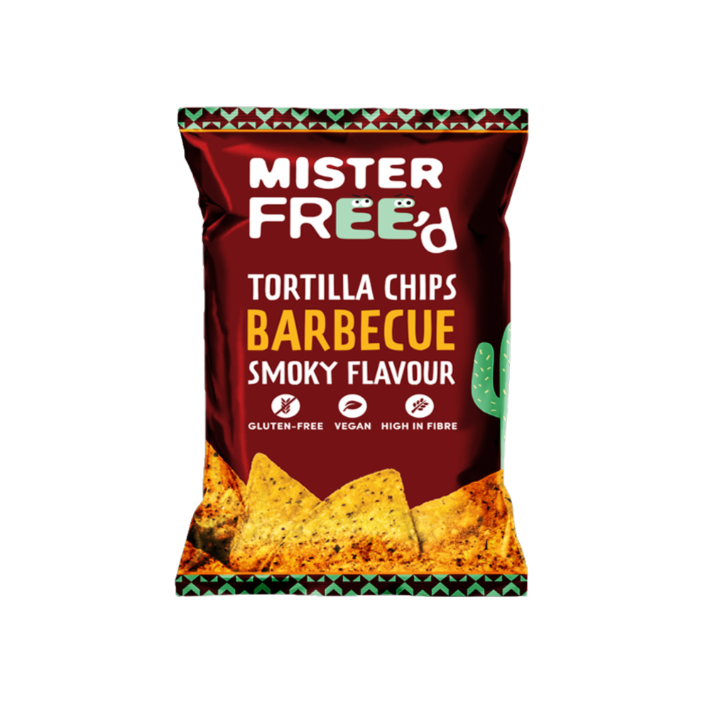 MISTER FREE'D Tortilla Chips - Barbecue Smoky Flavour 135g (Pack of 12)
