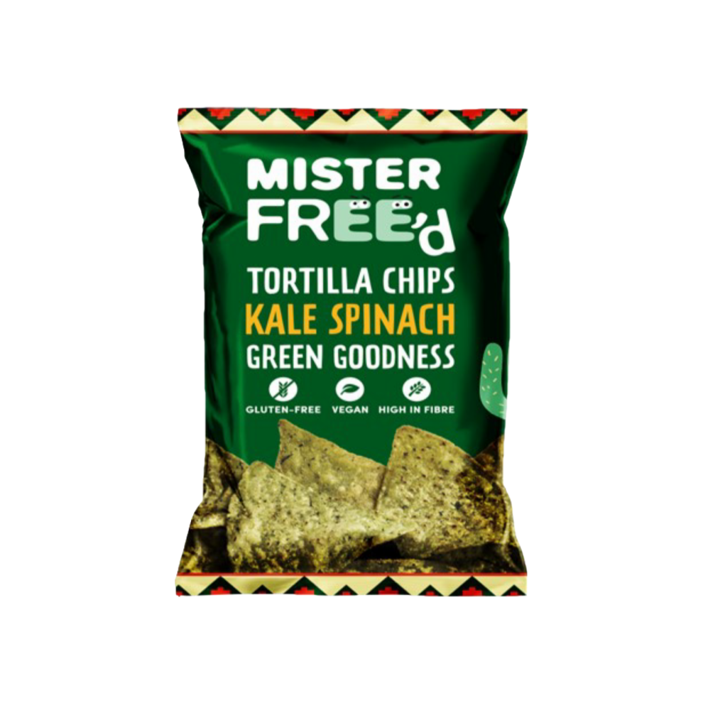MISTER FREE'D Tortilla Chips - Kale Spinach 135g (Pack of 12)