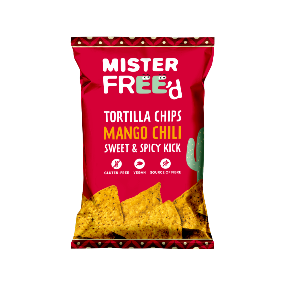 MISTER FREE'D Tortilla Chips - Mango Chili Flavour 135g (Pack of 12)