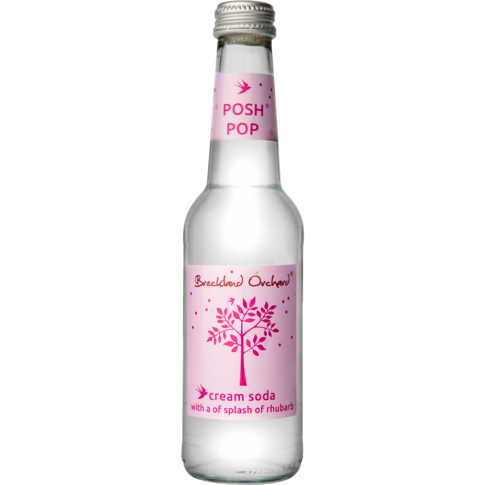 BRECKLAND ORCHARD Posh Pop - Cream Soda - Rhubarb 275ml (Pack of 12)