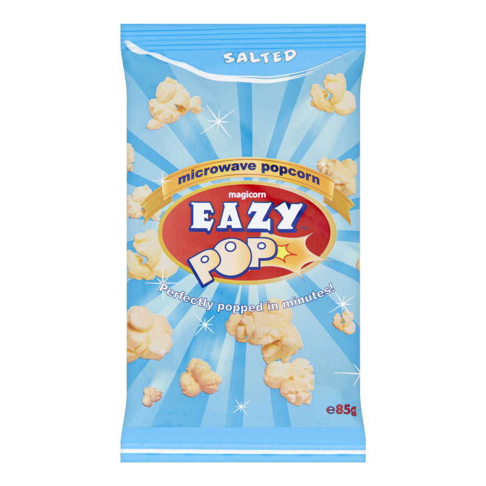 EAZY POP Microwave Popcorn - Salted Flavour 85g (Pack of 16)