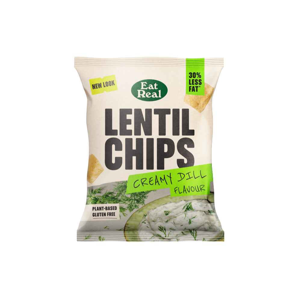 EAT REAL Lentil Chips - Creamy Dill 40g (Pack of 18)