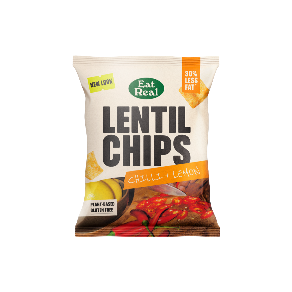 EAT REAL Lentil Chips - Chilli & Lemon 40g (Pack of 18)