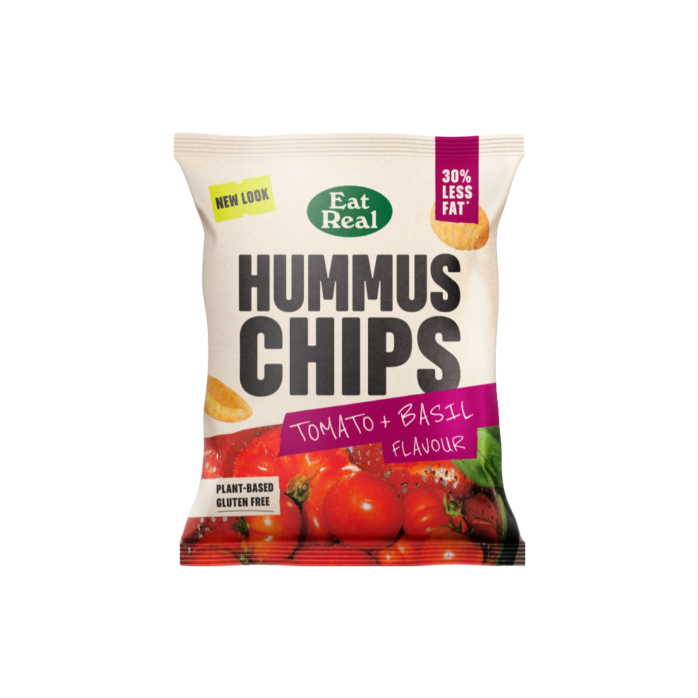 EAT REAL Hummus Chips - Tomato & Basil 45g (Pack of 18)