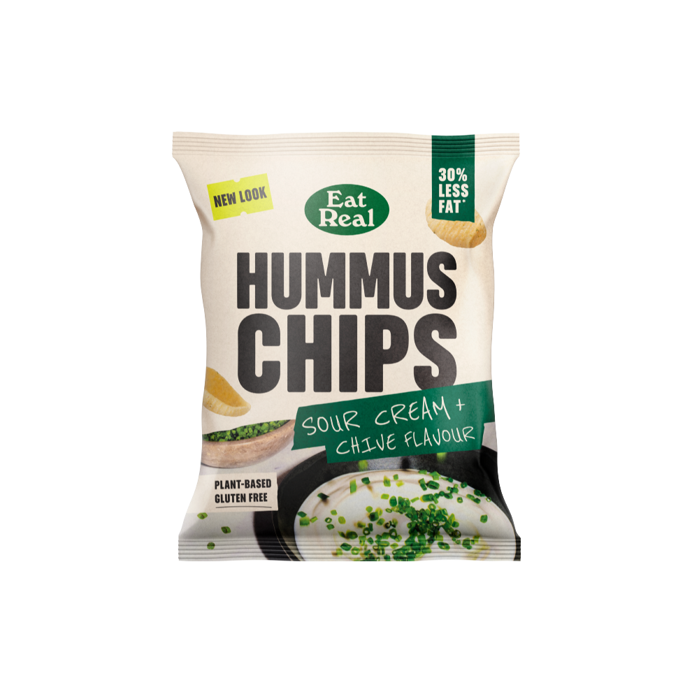 EAT REAL Hummus Chips - Sour Cream & Chive 45g (Pack of 18)