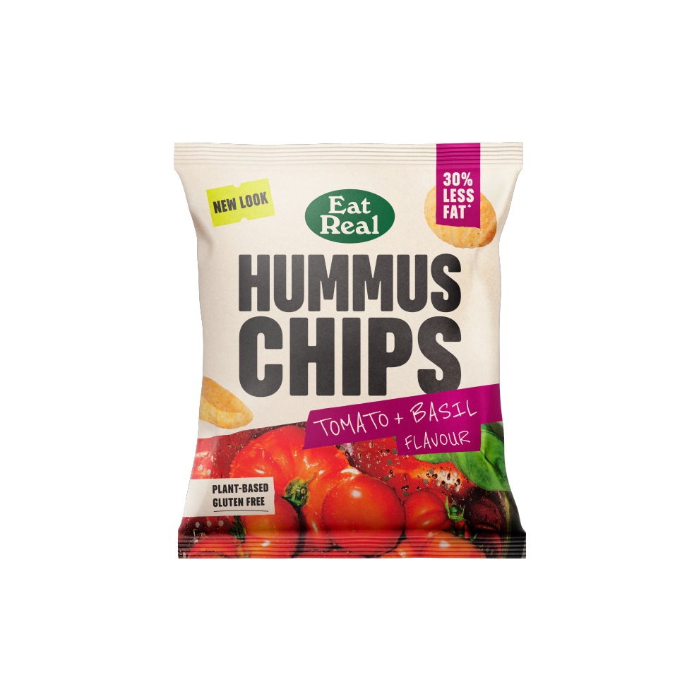 EAT REAL Hummus Chips - Tomato & Basil 22g (Pack of 24)