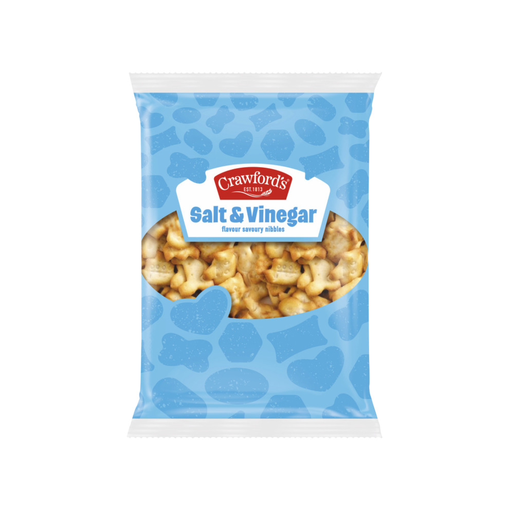 CRAWFORD'S Salt & Vinegar Flavour Savouries 200g (Pack of 8)