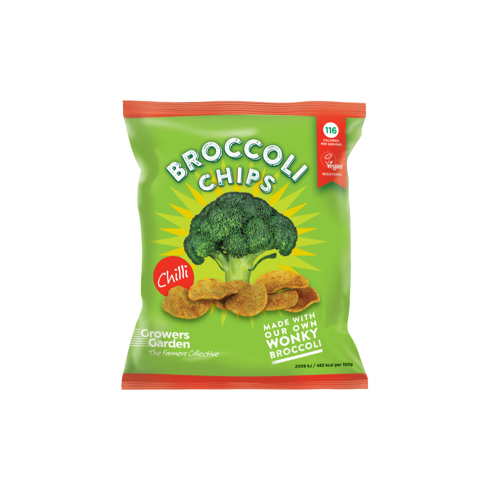 GROWERS GARDEN Broccoli Chips - Chilli 84g (Pack of 12)