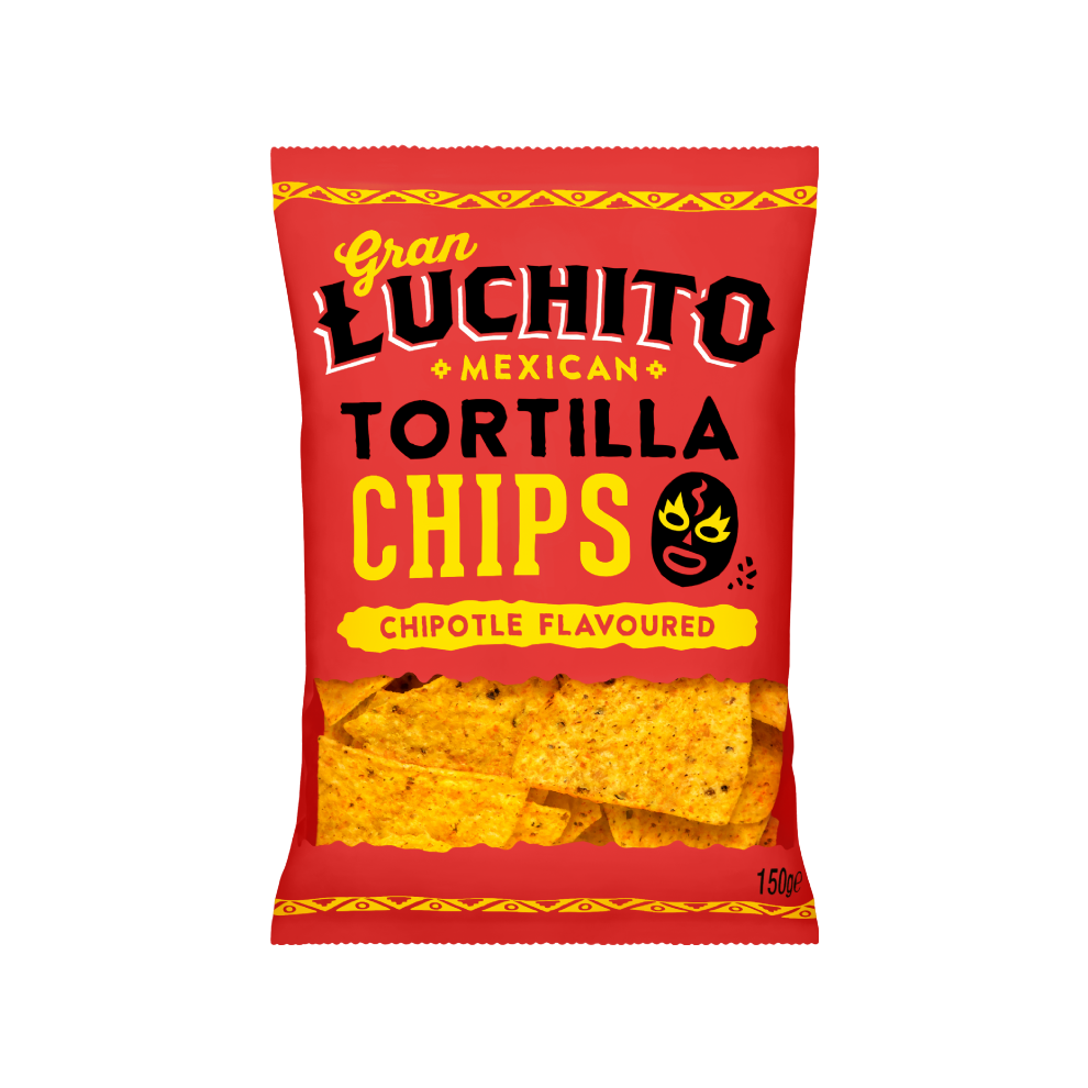 GRAN LUCHITO Tortilla Chips - Chipotle Flavoured 150g (Pack of 10)