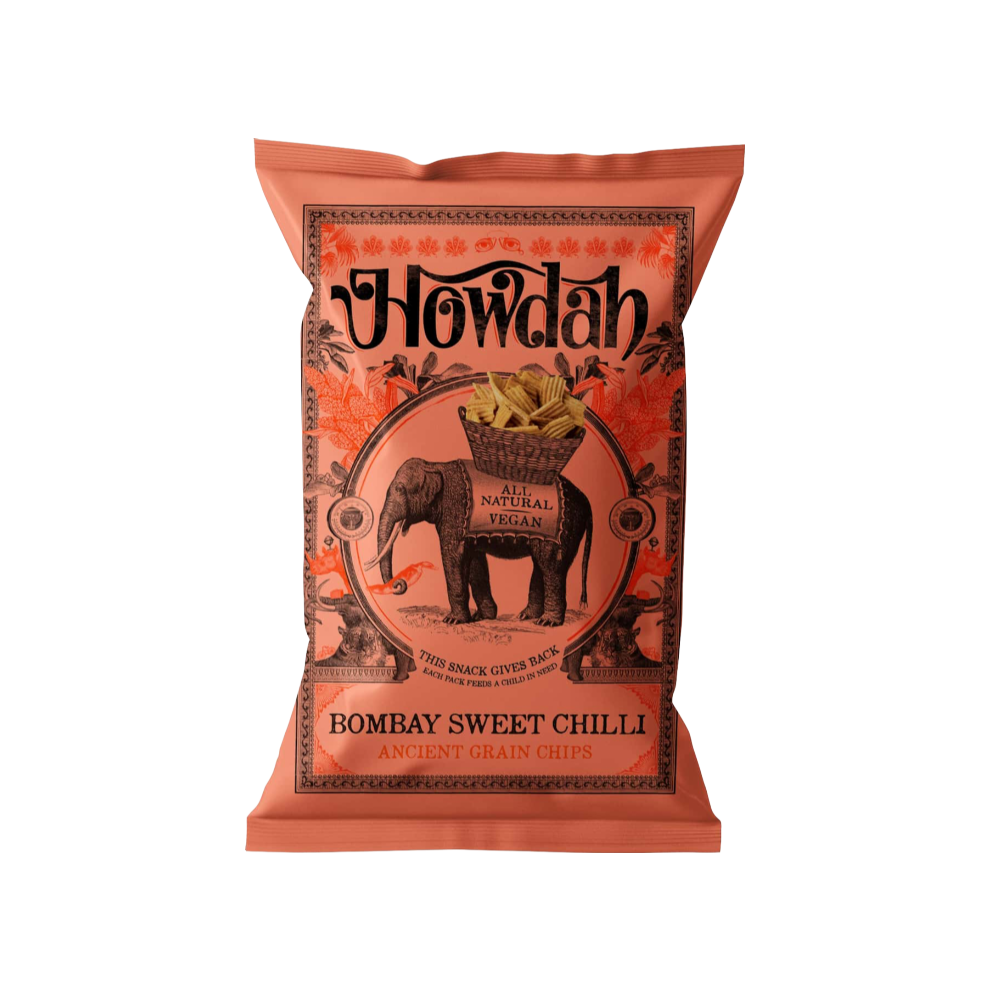 HOWDAH Bombay Sweet Chilli Ancient Grain Chips 130g (Pack of 6)