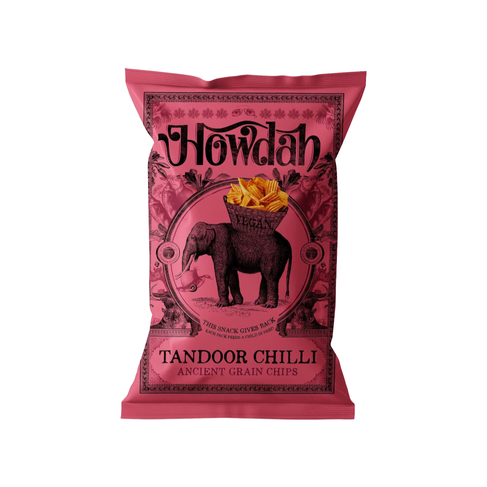 HOWDAH Tandoor Chilli Ancient Grain Chips 130g (Pack of 6)