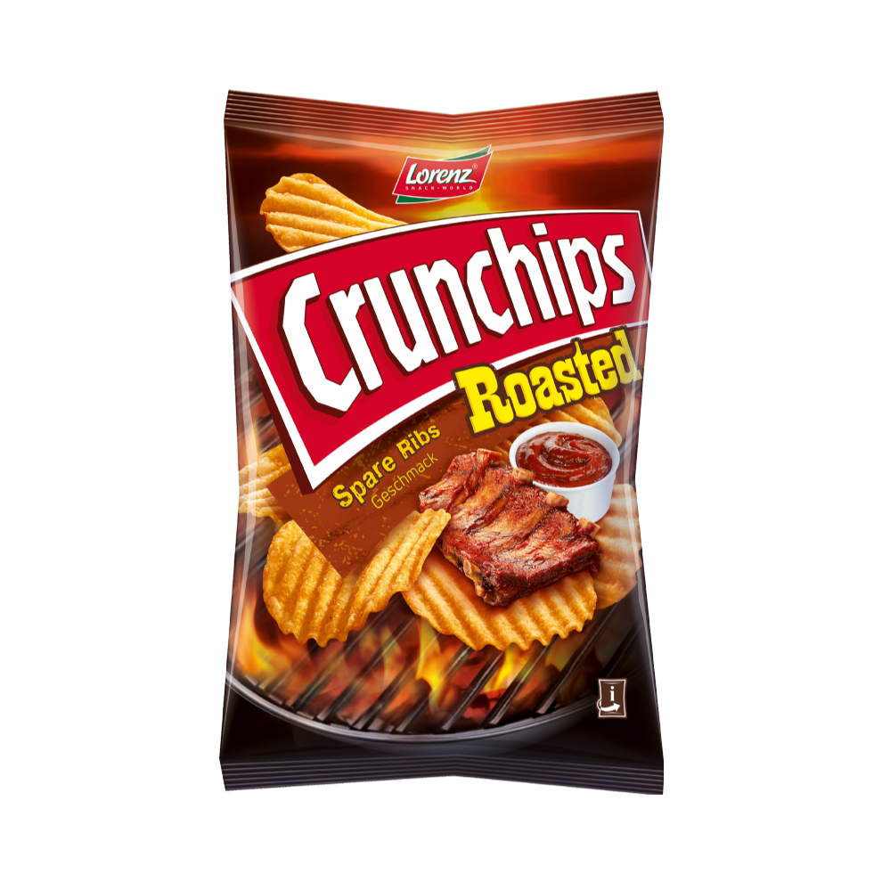 LORENZ Crunchips - Roasted Spare Ribs 120g (Pack of 10)