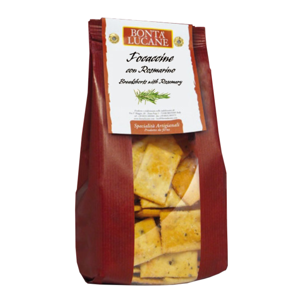BONTA LUCANE Focaccine - Breadshorts with Rosemary 250g (Pack of 10)
